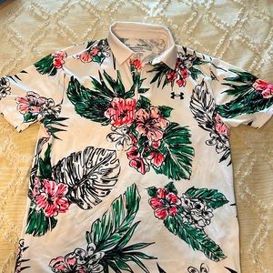 Men’s golf shirt - floral print.